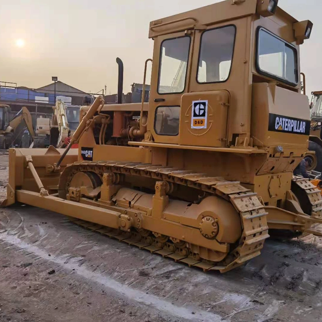 Б/у бульдозер CAT D6D гусеничная гидравлическая строительная машина CAT б/у бульдозер D6D на продажу Б/у гусеничный бульдозер