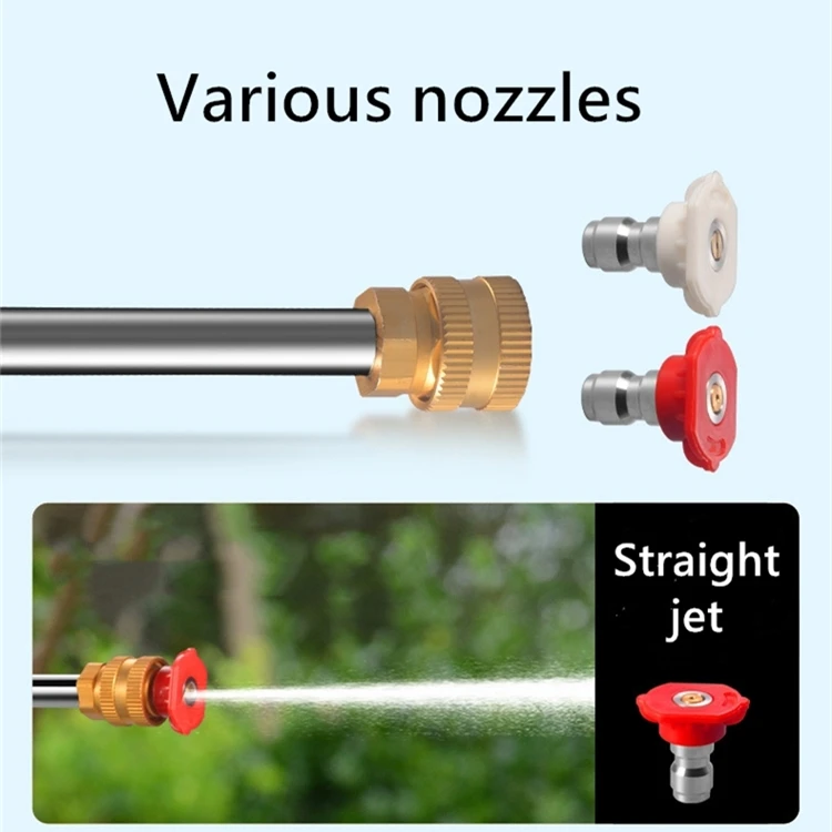 Removable 12000mAh Lithium Battery Brass Nozzle Water Spray Gun Jet Foam Car Wash High Pressure Car Washer Portable