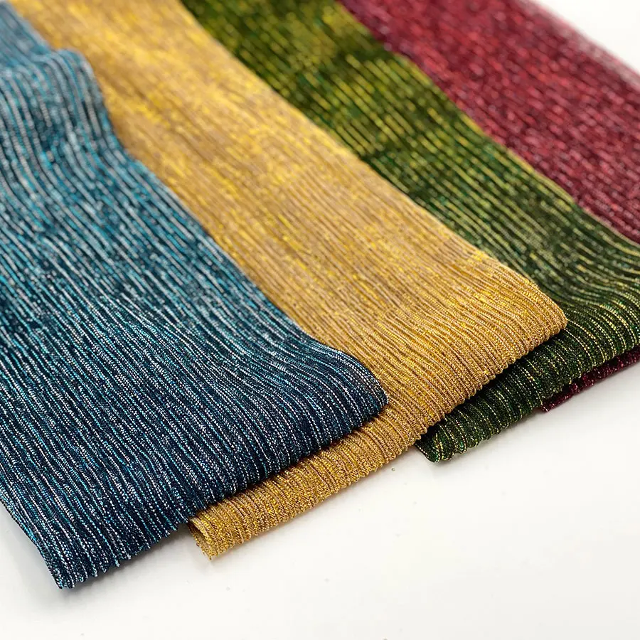 80gsm silk dirac crumple dress material net polyester fabric lurex metallic mesh fabric