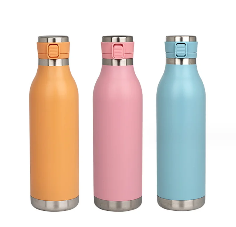 Factory Price Customized Coffee Stainless Steel Water Bottle Double Wall Vacuum Insulated Flask Water Bottles With Lids Pump Cup