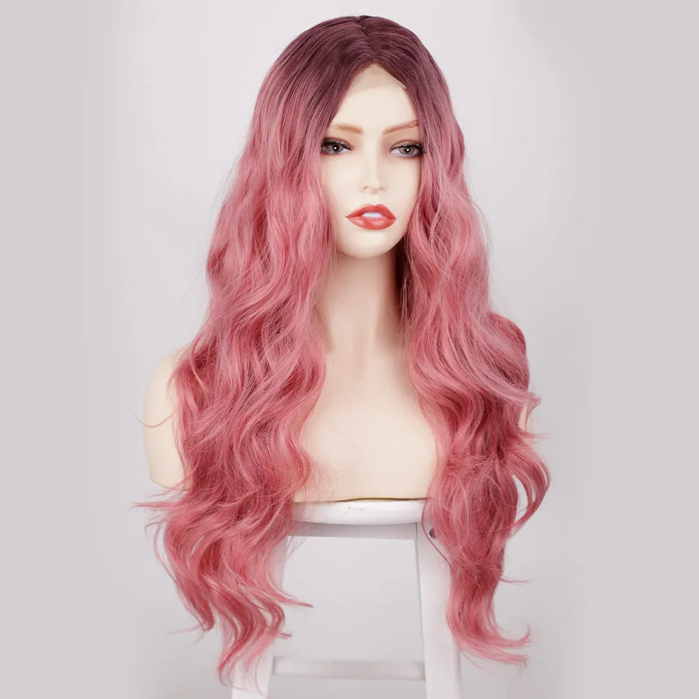 
Synthetic 26inches Explosion style wig European and American ladies fashion big wave long curly hair cosplay wig Real hair 