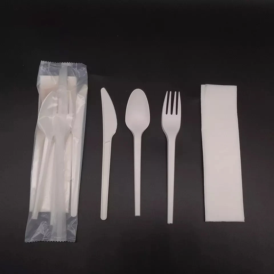 Eco-Friendly Disposable Degradable Cutlery 100% Bio-based Spoon Fork Tableware