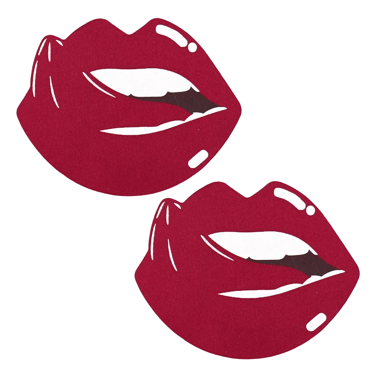 Shiny pink tongue Black red lip print kisses areola patch sexy nipple patch Nipples Cover