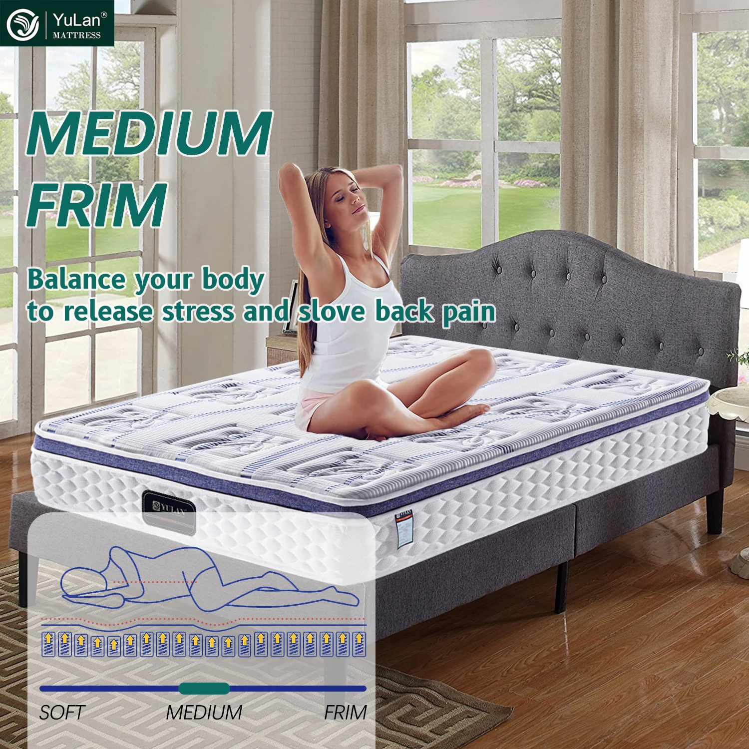 Ultra Comfort Luxury Euro Top Mattress Wholesale Price Pocket Spring Mattress For Adult