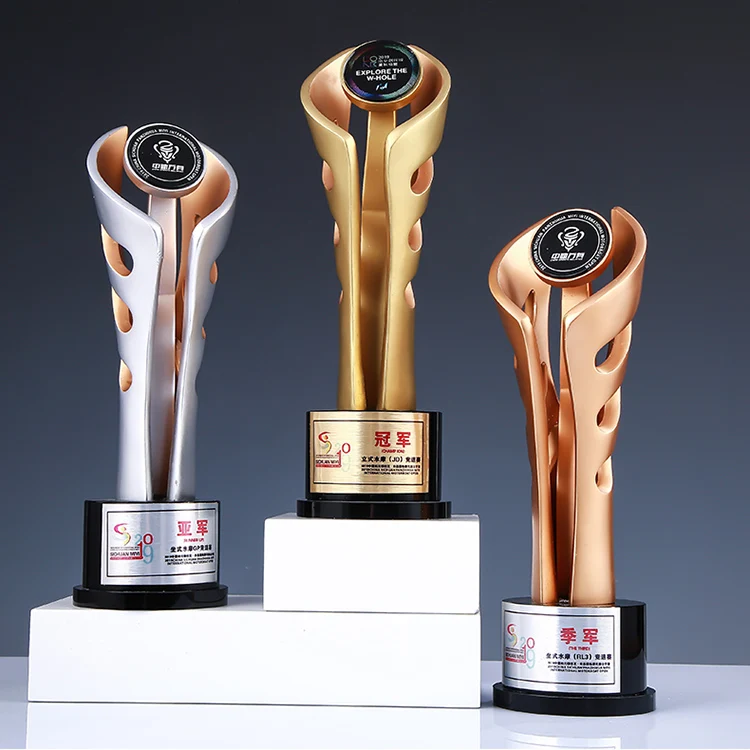 crystal metal trophy awards for customized engraving