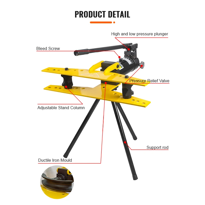 SWG-2S Hydraulic Pipe Bender Manual steel pipe stainless steel bending 90 degrees keel support beam steel pipe bending