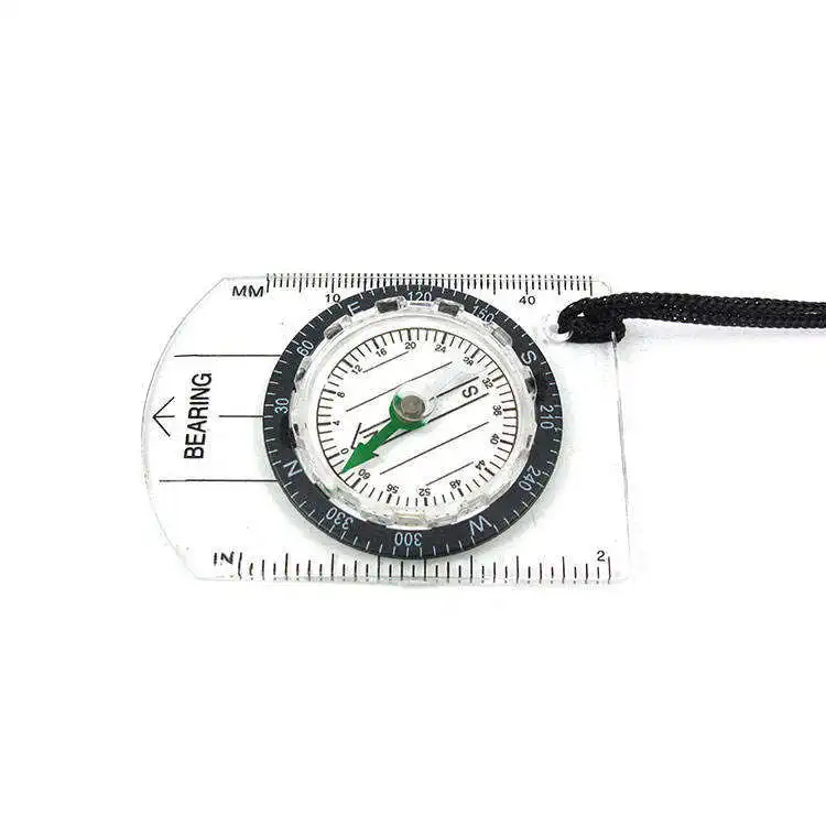 Outdoor Plexiglass Map Scale Luminous Directional Multifunctional Ruler(cm/inch) Compass Camping Gear Hiking Accessories