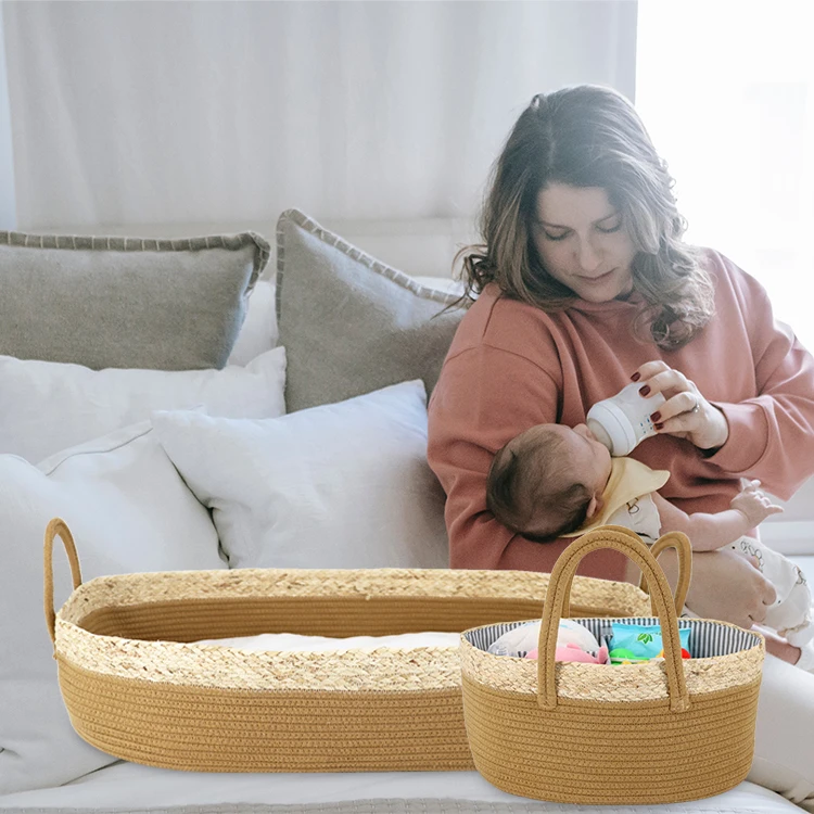 premium oval foldable nursery baby changing basket for the newborns