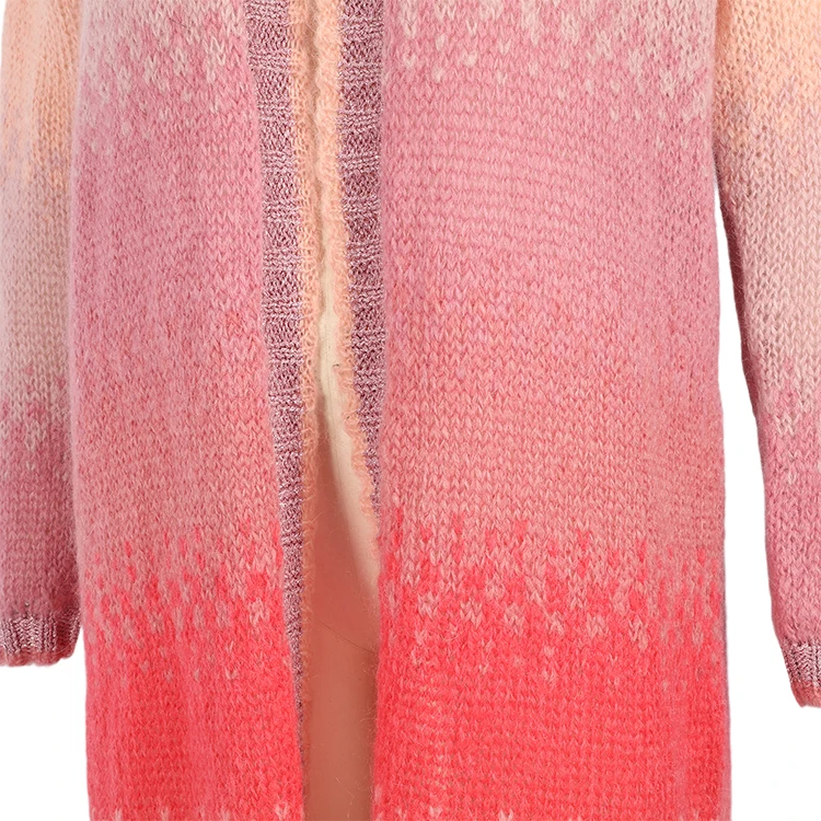 Женский Повседневный удобный кардиган с капюшоном и длинным рукавом Dip Dye