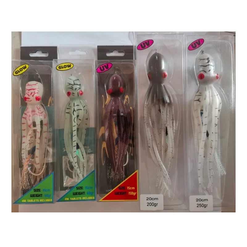 15cm 20cm 60g 110g 150g 200g 250g 300g big jig octopus lure fishing octopus trolling lures octopus fishing lure Assist Hook