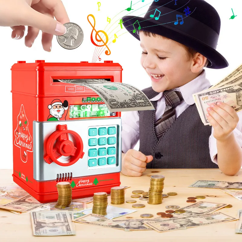 Christmas piggy bank for kids new year gifts Electronic Piggy Banks Money Savings Box Toys Mini ATM Coin Bank for Children