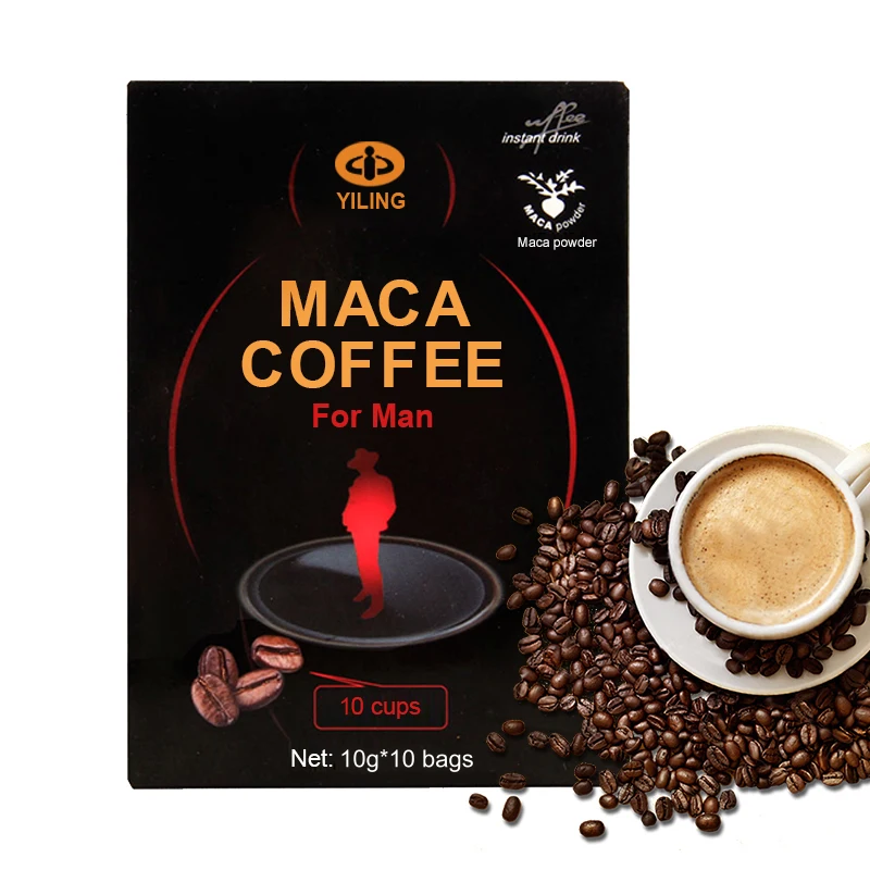 Yiling Maca Man Power Energy Instant Coffee Powder OEM Custom tongkat ali guarana maca coffee