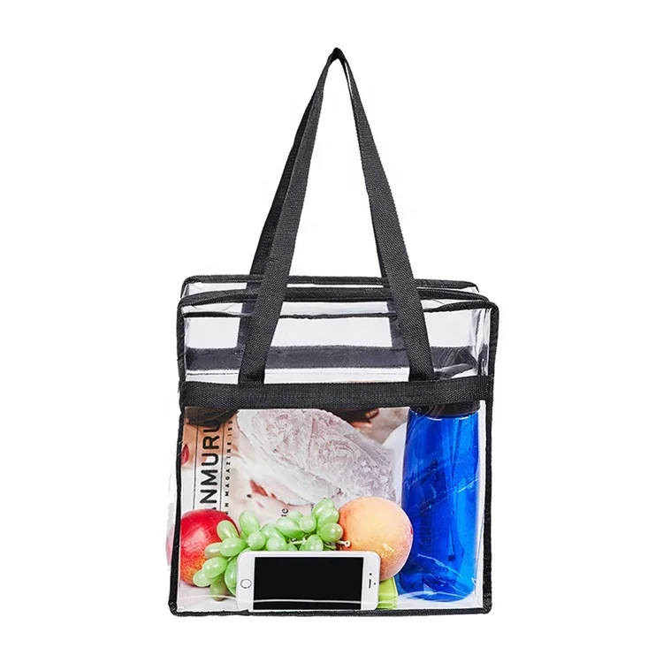 
Eco-friendly PVC Shopping Handbags Bag Tote Shopper Handles Transparent Clear Large Capacity 