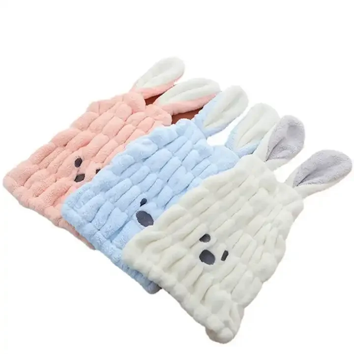High Quality Super Absorbent Kids Turban Hair Towels with Customized Colors for Gifts
