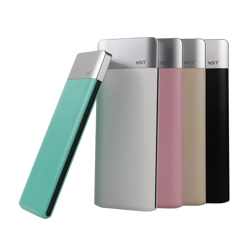 2019 new product power bank leather texture design 6000mah wst powerbank charger portable