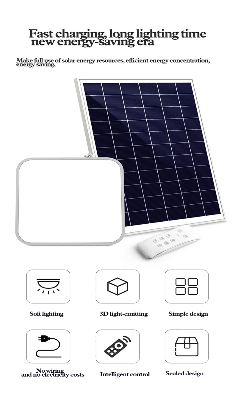 Energy resources efficient energy concentration energy saving  solar outdoor lights shade Ceiling lamp 2023