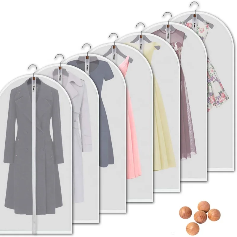 EVA garment bag cover dust proof bag suit zipper Translucent Hanging Clothes storage bag