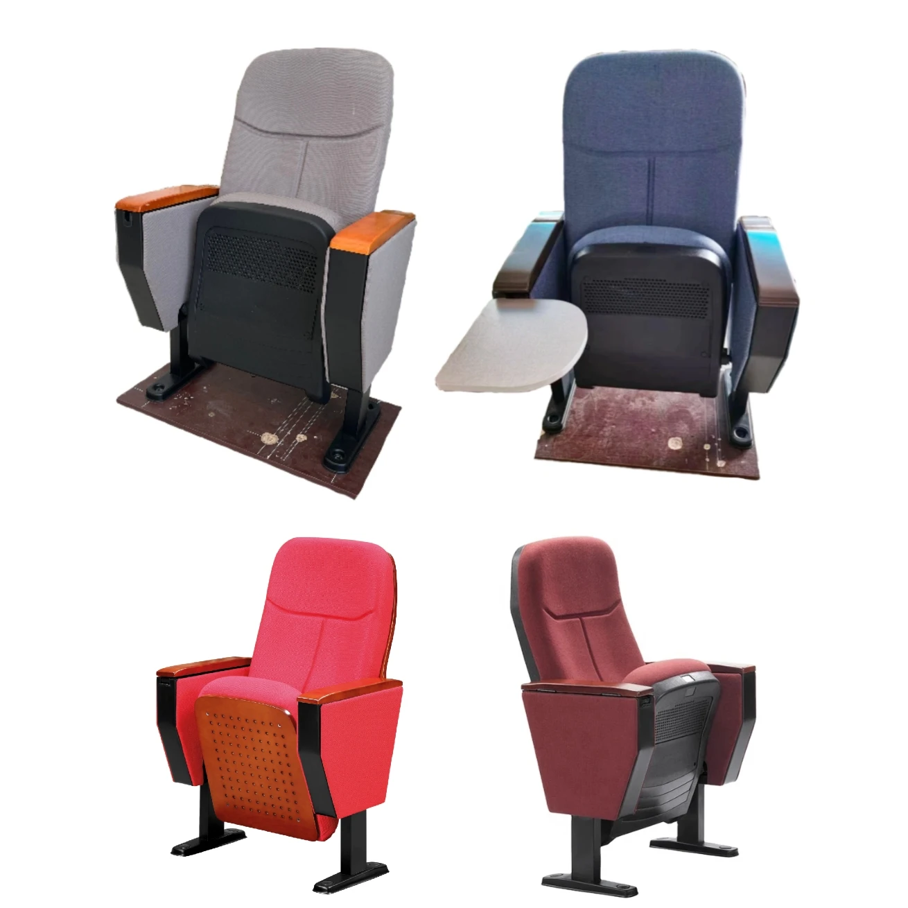 Auditorium chairs stadium seat Manufacturers custom with writing board Seating solid wood folding theater Chair conference