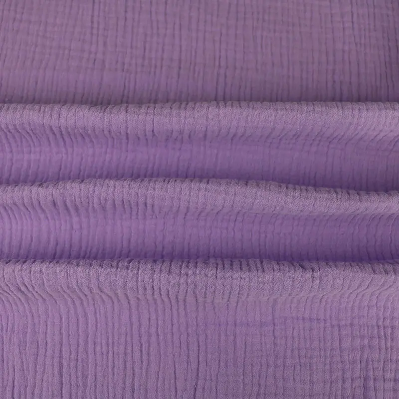 Wholesale Solid 6 layer gauze blanket muslin silk fabric wholesale cotton crepe muslin fabric for garment