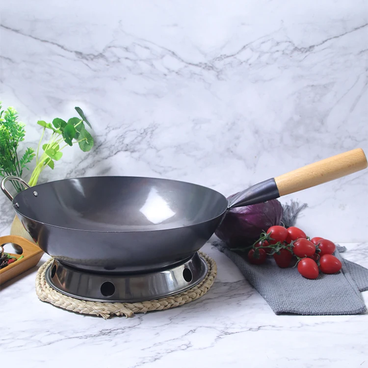 custom kitchen accessories health non-coating cooking wok cuisine iron fast food Fry pan