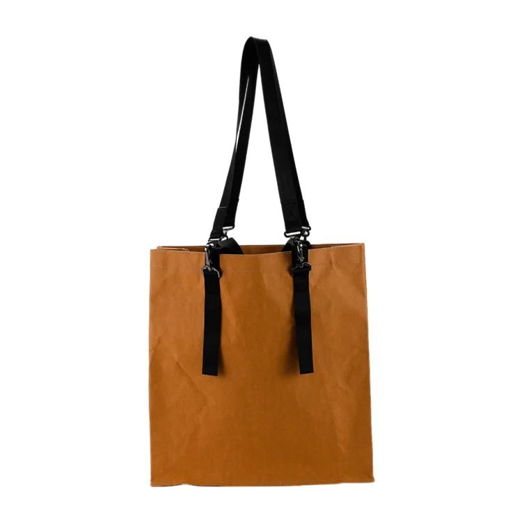Brown Custom washable kraft Tyvek paper bag Dupont paper shopping bag
