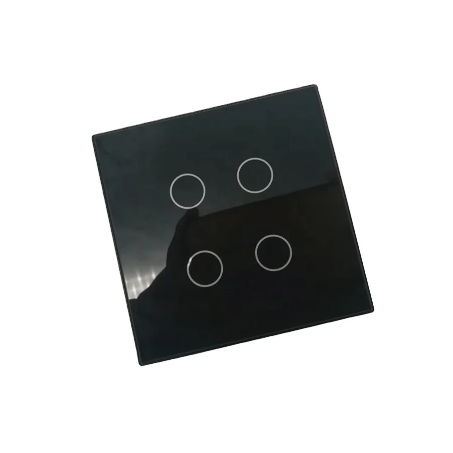 4 gang luxury glass smart touch WIFI wall switch electric for digital home appliance