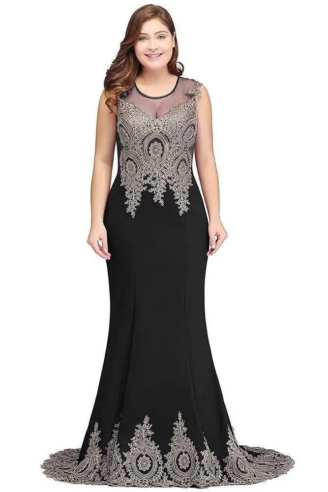 Dropship Robe De Marry Dentelle Muslim Appliques Lace Mermaid Fat Woman Wedding Dress