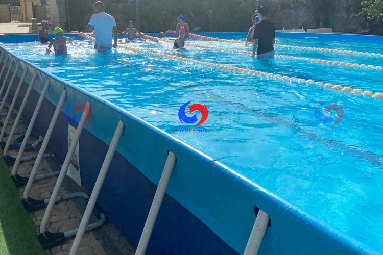 25m Intex rectangular steel metal framed self supporting pro max above ground swimming pools for swim lessons
