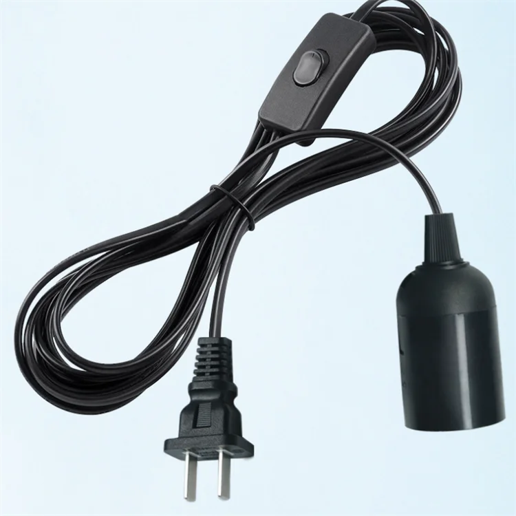 Anti-Slip Metal Desktop Lamp Base 180cm Cord E27 E26 Base Holder with on/off Switch, EU AU BS US Plug Screw Base Table Lamp