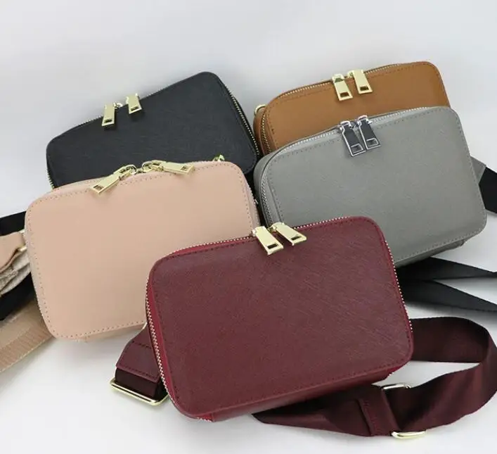 Classic Top Quality Customized Square Box Mini Bag Genuine Saffiano Leather Wrist Belt Bag Crossbody Bags