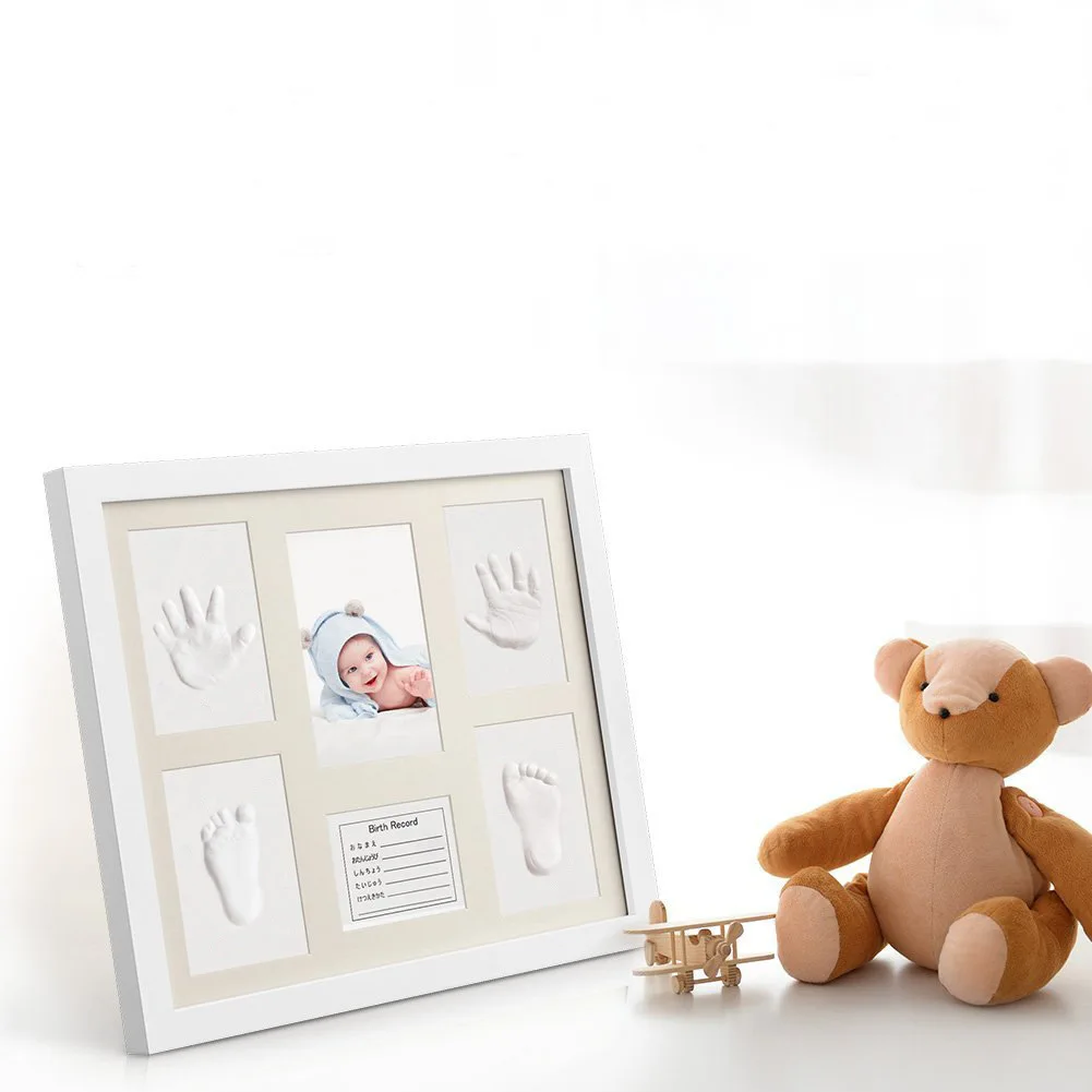 Hot sale new born hand and foot print baby footprints photo frame DIY paw print imprint kit