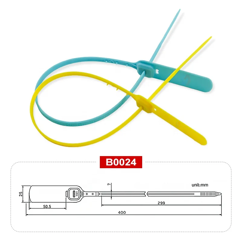 SKR-B0024 Factory wholesale high security self locking pull tight 30 cm safety plastic seal