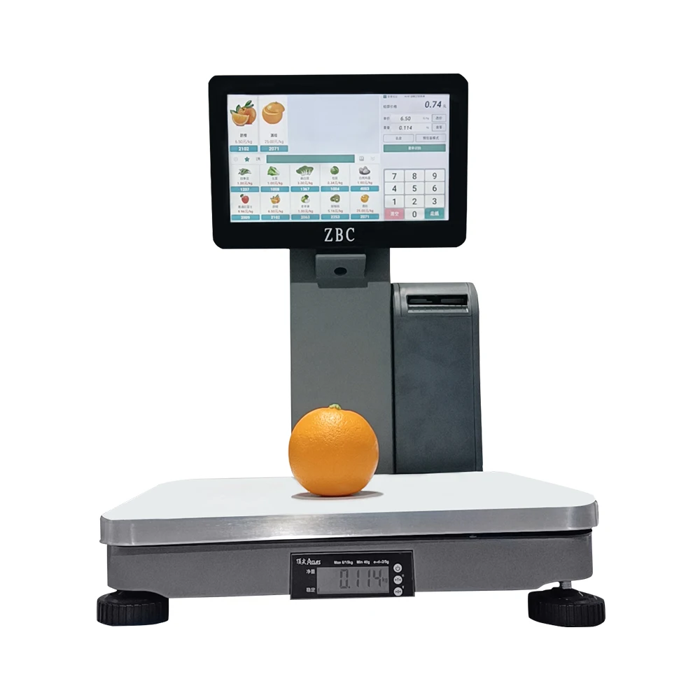 Ai Smart Scale Touch POS Weighing Scale with 58mm Printer for Retail Shops Automatically Recognize Goods the Weight Escala