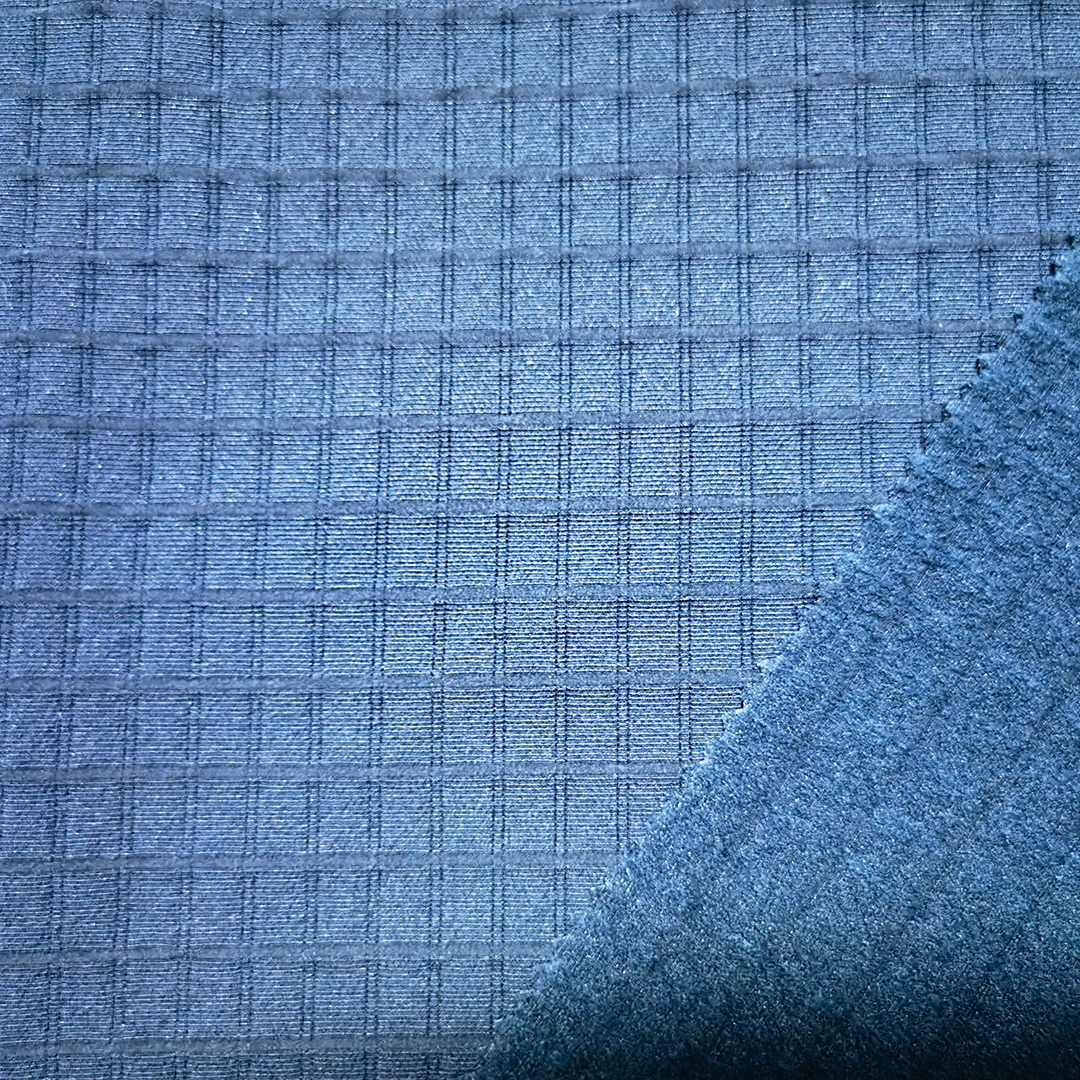 wholesales high quality 90% polyester 10% Spandex 4 way elastane  dobby hole brushed outdoor fabric 260gsm