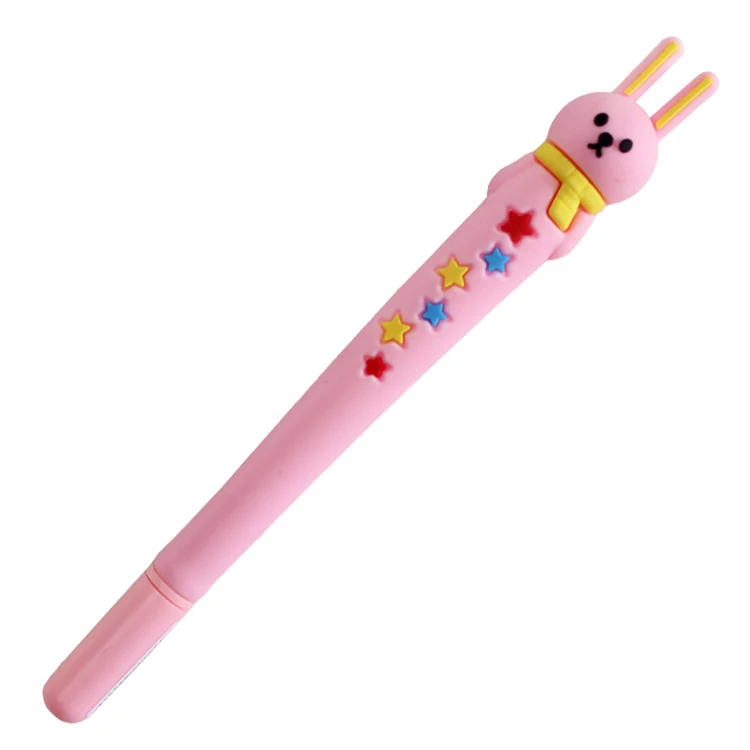 O&Q Cute cartoon Animal high quality   Hard silicone pen body   rabbit shape gel ink pens with replaceable refill