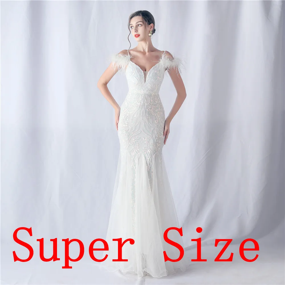 31565-S# New Foreign trade product 2024 camel wool craft mesh positioning flower beads Fat Lady Dress Plus Size Dress Super Size