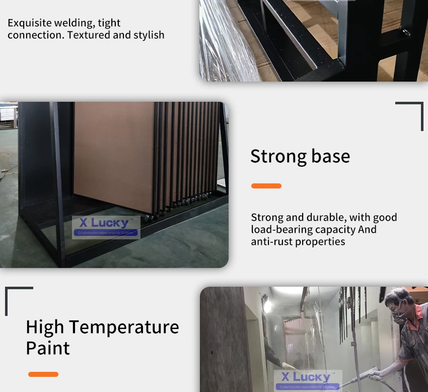 Cheap custom marble mdf metal pegboard display stand page turn metal counter display stand quartz stone display rack