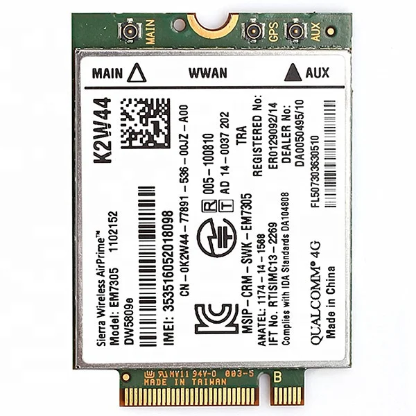 DW5809e Sierra Wireless Airprime EM7305 4G LTE WWAN M.2 NGFF Card Module For Laptop Latitude 3340 E5250 E5450 E5550 E7250