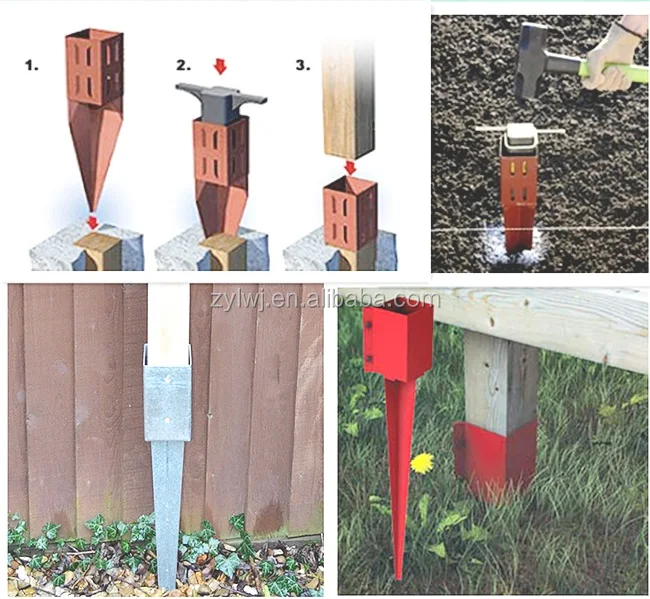 Wooden post pole anchor