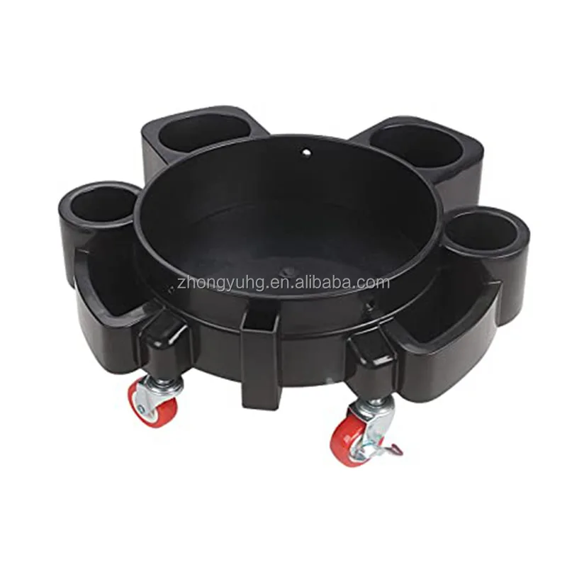 Plastic Rolling 5 Gallon Drum Dolly Cart With 4 Locking Wheels Casters