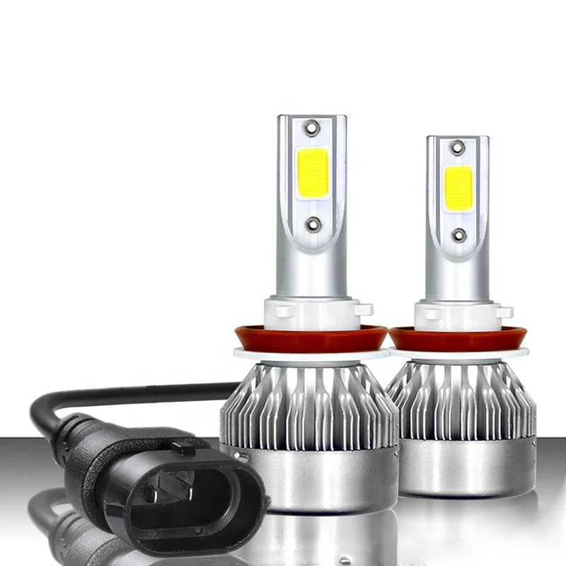 Factory Wholesale Auto Car Lighting System C6 LED Headlight H1 H11 9005 9006 H7 C6 H4 motorcycle lamp headlight bulb for car