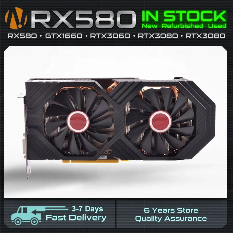 Newo In Stock 100% New Original Graphics Cards RX 580 8GB Video Card 256Bit GDDR5 RX 5700xt 570 6600xt 6800xt RX 6600 580
