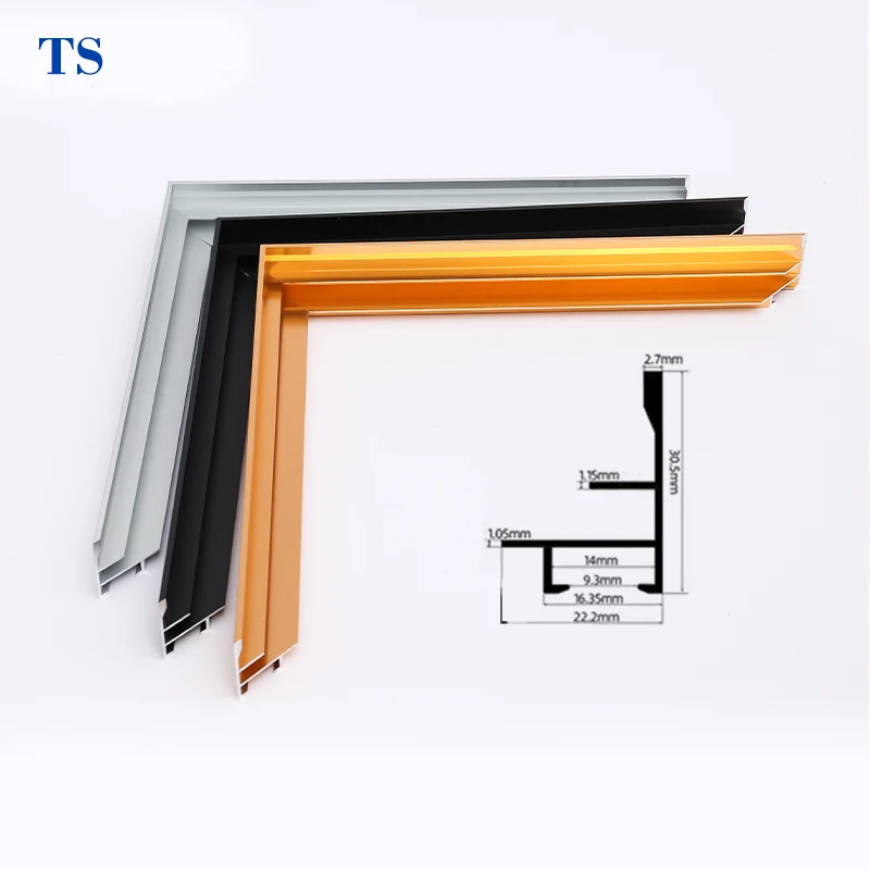 Wholesale High Quality Modern Brushed Champagne Aluminum Photo Picture Frame For Painting