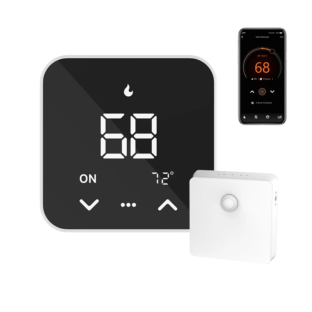 Google Home WiFi Smart Thermostat with Sensor Programmable HVAC Touchscreen Room Thermostat