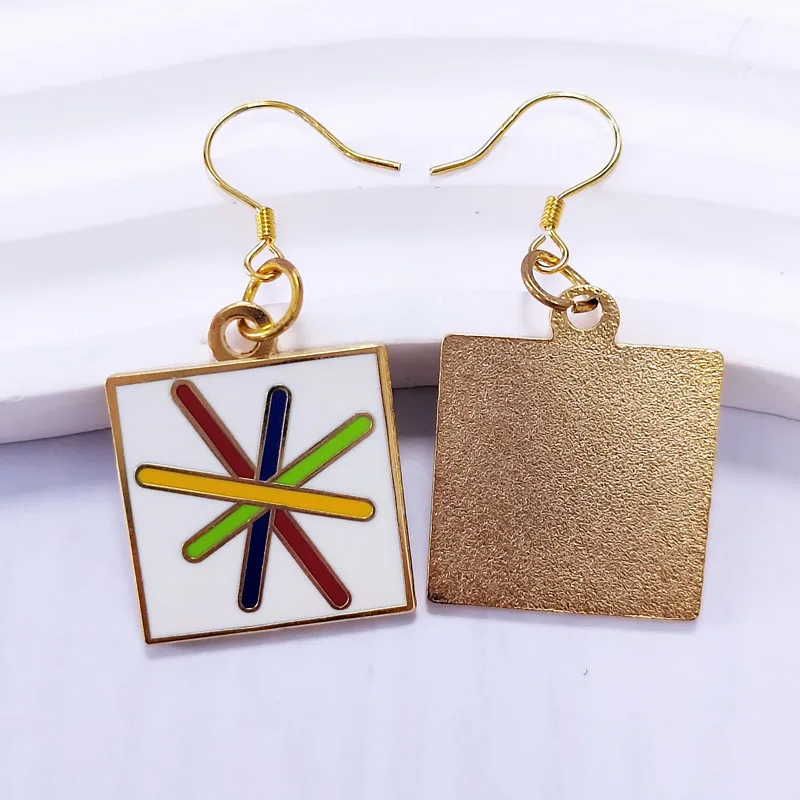 Custom korean design hard enamel 925 sterling silver hooks fashion women jewelry gold plated earrings with cards package