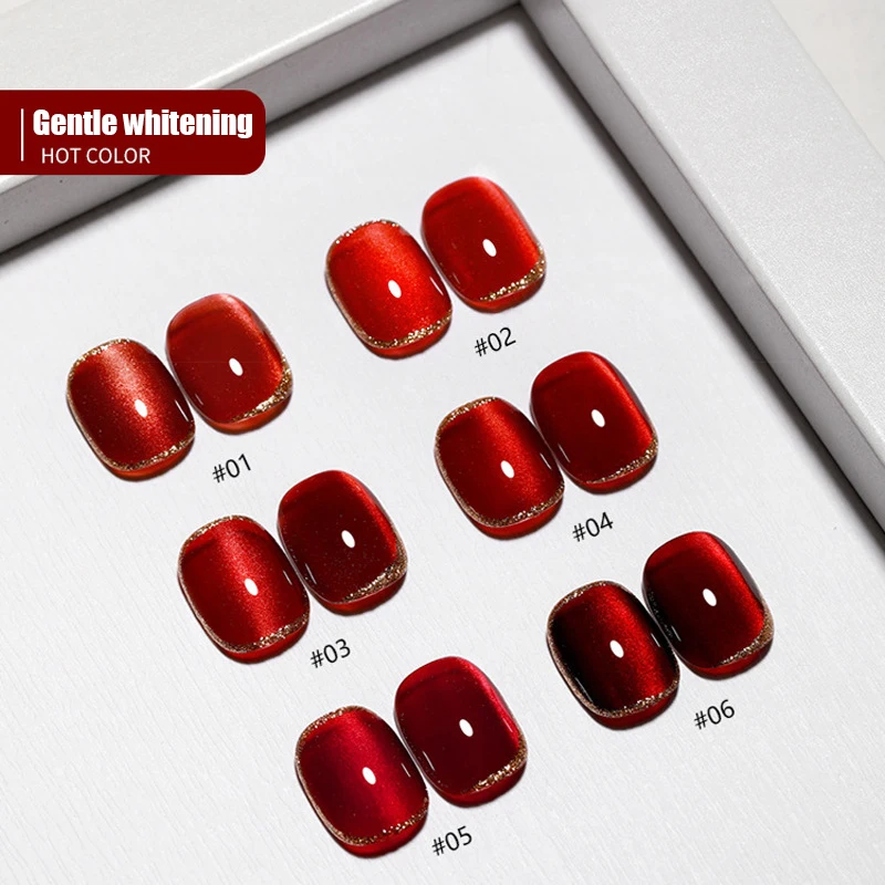 Custom Private Label UV Nail Jelly Cat Eyes Magnetic  Off UV Led UV Gel Wholesale Supplies Nail Polish Red Disco Nail Gel