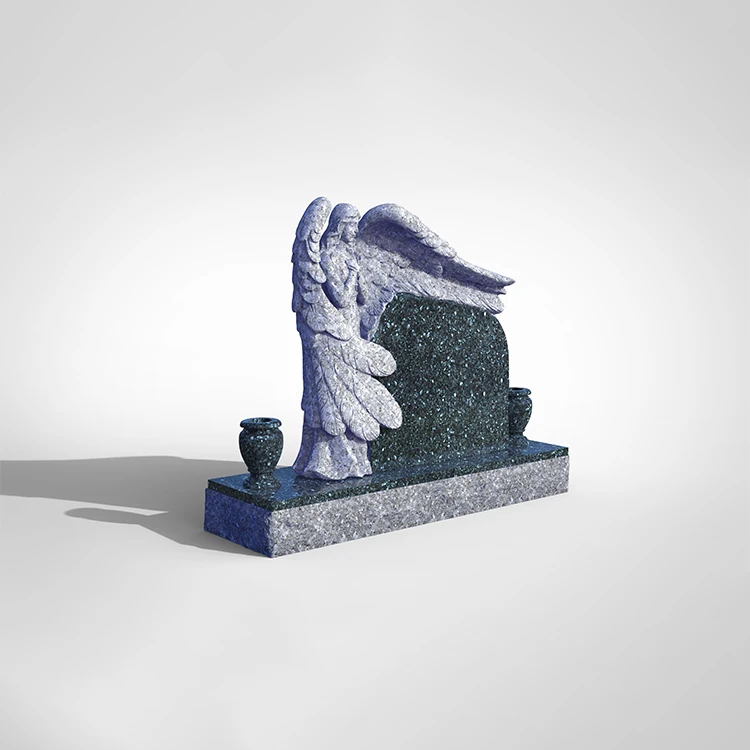 Unique Chinese Design  Natural Granite Carving Angel Statue Tombstone Monument