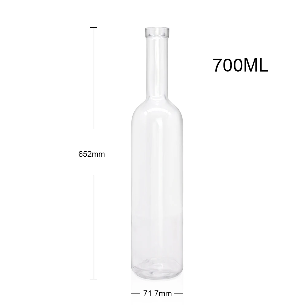 Factory direct sales Clear 750ml Premium bespoke Alcohol Rum Gin Vodka Whisky Whiskey Glass Bottle With Stopper