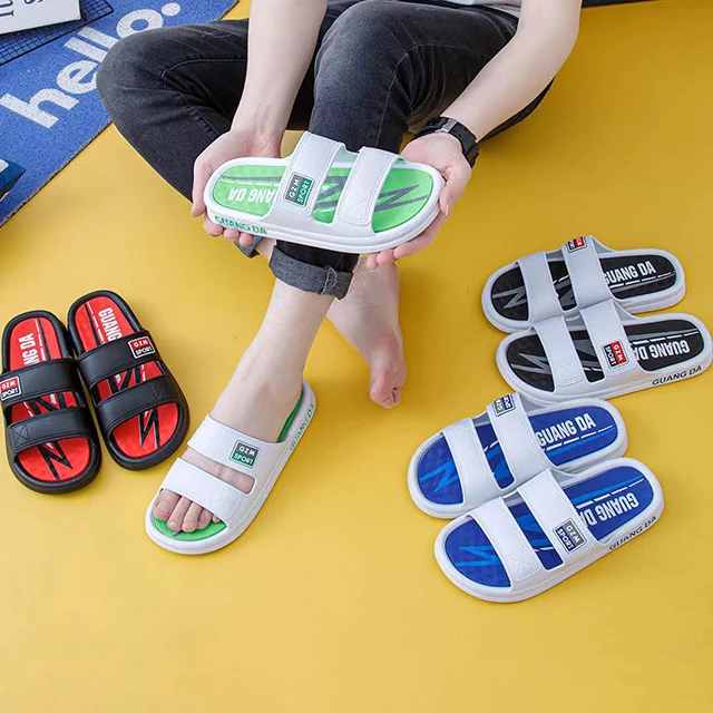 New Fashion Sandals Wholesale Outdoor Men Shoes Flat Casual Footwear Summer Bathroom Male Slides Slippers For Boys
