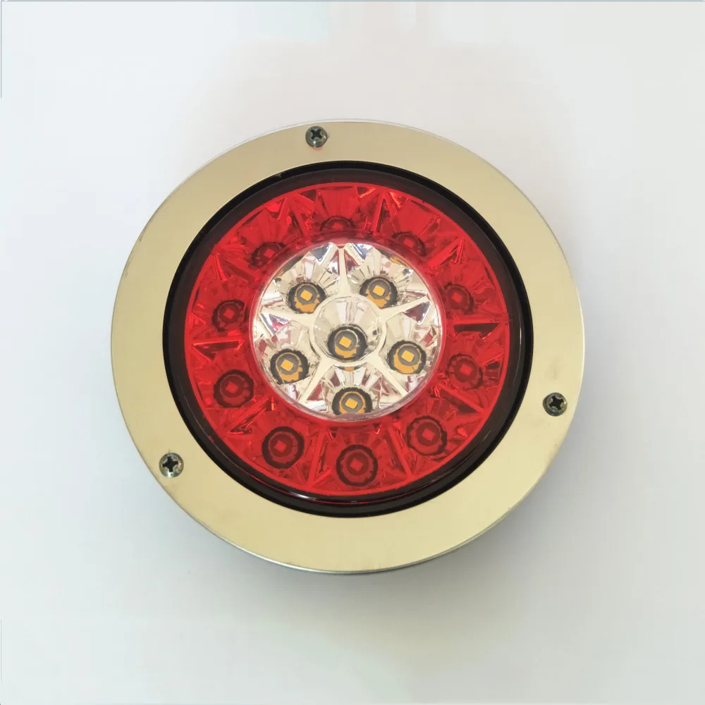 
4inch LED Trailer Truck Stop Tail Lights Amber Turn Signal Round Lamp 